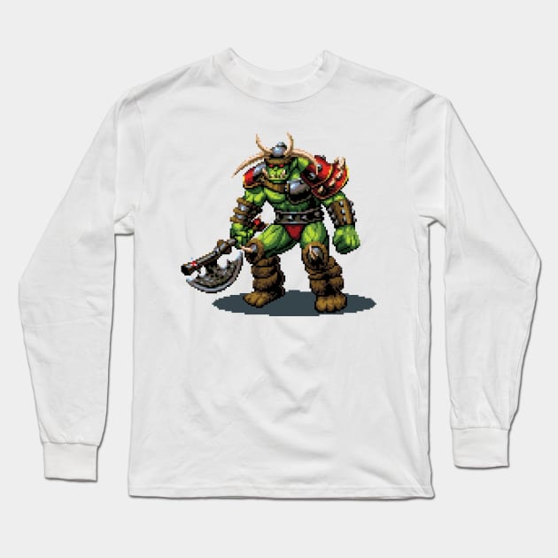 Orc from Warcraft Long Sleeve T-Shirt by Retro8Bit Fashion Store